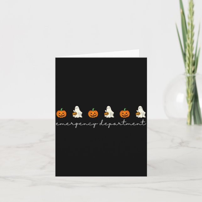 Carte Emergency Department Ghost Pumpkin Halloween Medic (Devant)