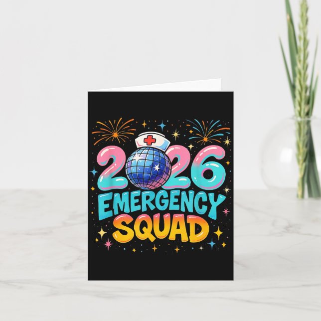 Carte Emergency Squad New Year 2026 Medical Crew Nurse E (Devant)