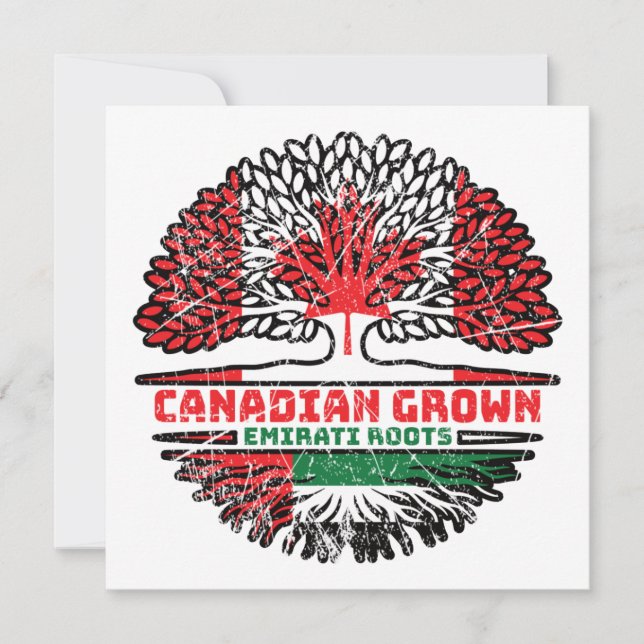 Carte Émirat Emirati Canadian Canada Tree (Devant)