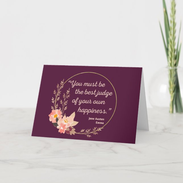 Carte Emma De Jane Austen Citation I - Style Cute (Devant)