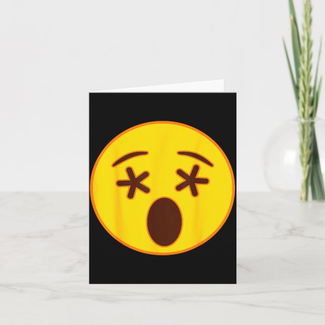 Carte Emoji Crossed Out Eyes Yellow Smile Face  (Devant)
