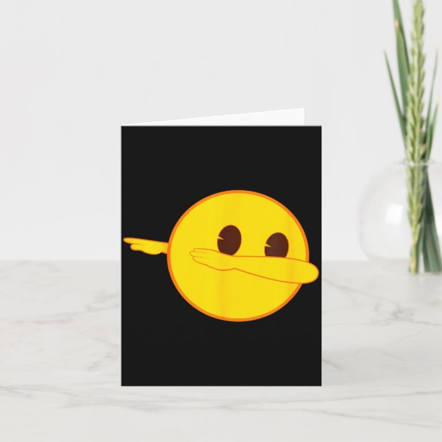 Carte Emoji Dab Dabbing Yellow Smile Face  (Devant)