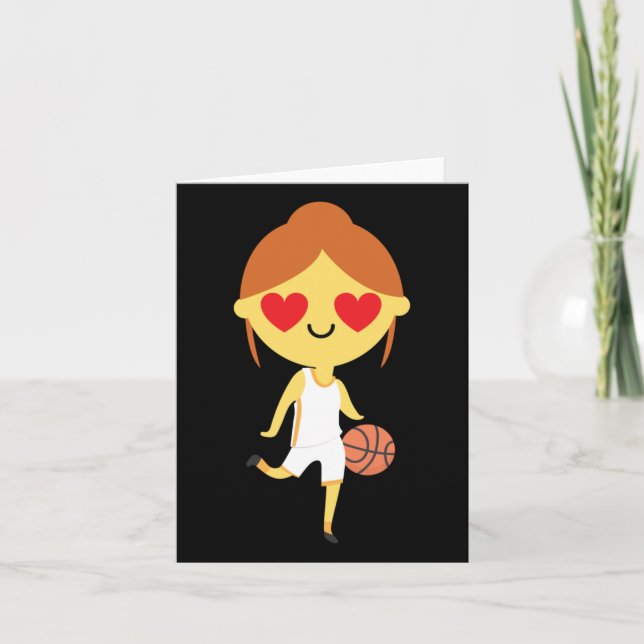 Carte Émoji Fille Basketball  (Devant)
