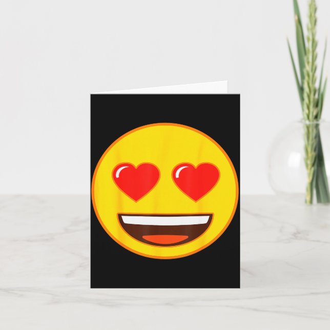 Carte Emoji Heart Eyes Yellow Smile Face  (Devant)