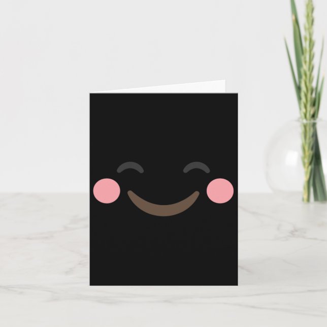 Carte Emoticon Blushing Chemise Jaune Halloween (Devant)