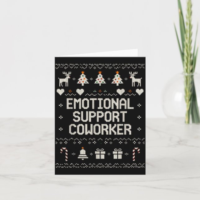 Carte Emotional-suprt Coworker Funny Ugly Christmas Swea (Devant)