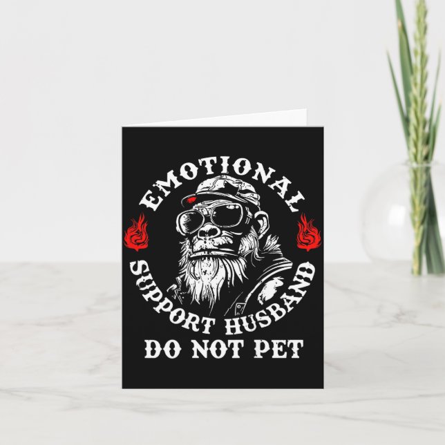 Carte Emotional Suprt Husband Do Not Pet Funny Monkey (o (Devant)