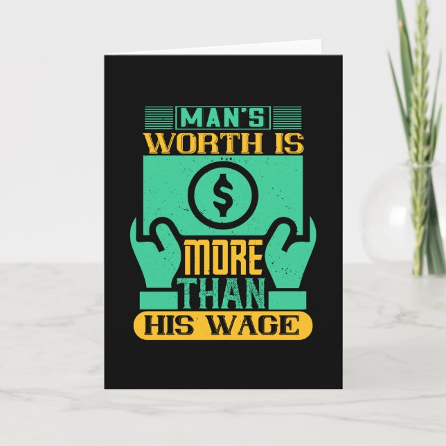 Carte Emploi - La valeur d'un homme est plus que son sal (Devant)