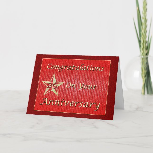 Carte Employé 20e anniversaire Gold Star (Devant)