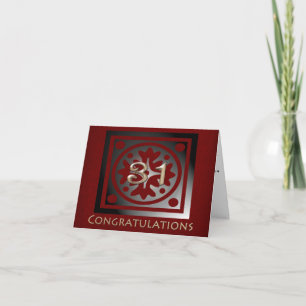 Carte Employé 31 ans Anniversaire Elégant Golden Red