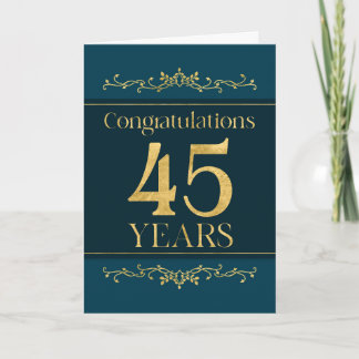 Carte Employé 45e anniversaire élégant Formal Elégant