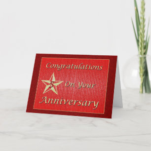 Carte Employé 5e anniversaire Gold Star