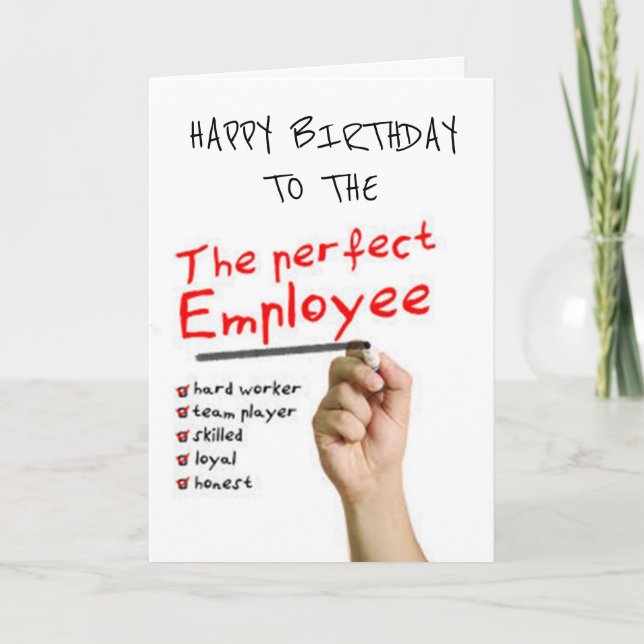 CARTE **EMPLOYÉ HILARIEUX** DE L'ANNIVERSAIRE DE LA BOSS (Devant)