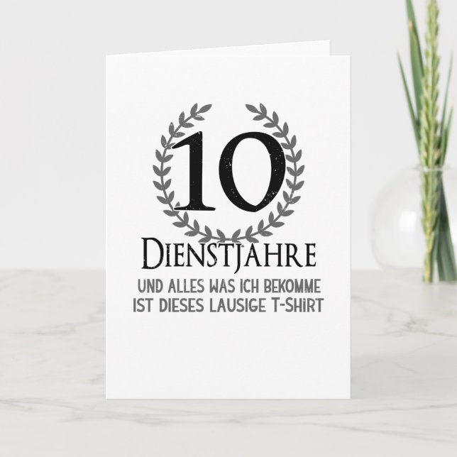 Carte Employés 10 ans Société Anniversaire de l'entrepri (Devant)