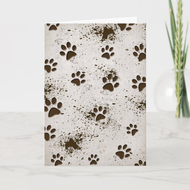 Carte Empreinte de Chien Sale Anniversaire (Devant)
