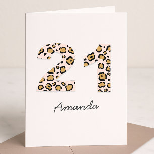Carte Empreinte de léopard 21   Modern Cute Name 21e ann