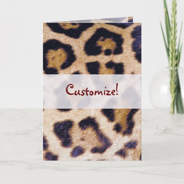 Carte Empreinte de léopard Big Chat Real Fur Motif Desig (Devant)