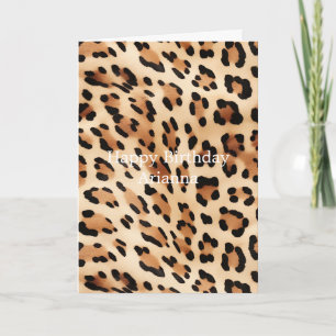 Carte Empreinte de léopard de crème Brown chic
