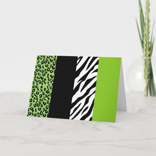 Carte Empreinte de léopard, Zebra Print, Poster de anima (Devant)