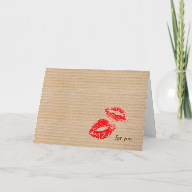 Carte Empreinte de lèvre rouge minimale (Devant)