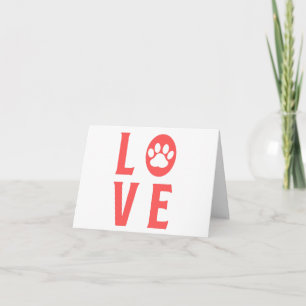 Carte Empreinte de patte d'amour (chat, chien, animal de
