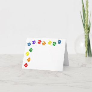 Carte Empreinte de patte Rainbow