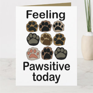 Carte Empreinte de Patte Sentiment Patte Positif Aujourd