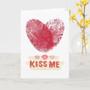 Carte Empreinte de pouce romantique Kiss Me Art