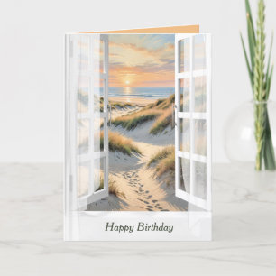 Carte Empreintes Anniversaires Dans La Fenêtre De Sable 
