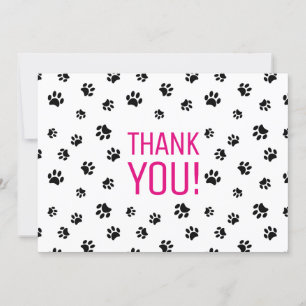 Carte Empreintes de patte noires Merci