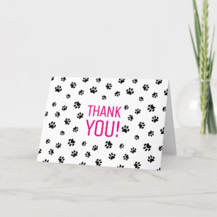 Carte Empreintes de Patte Noires Merci
