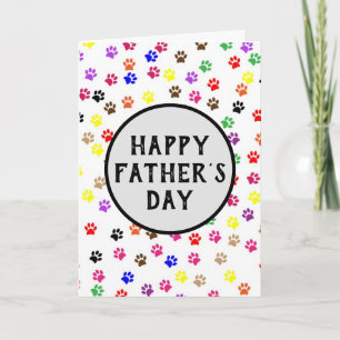 Carte Empreintes de patte pour la fête des pères