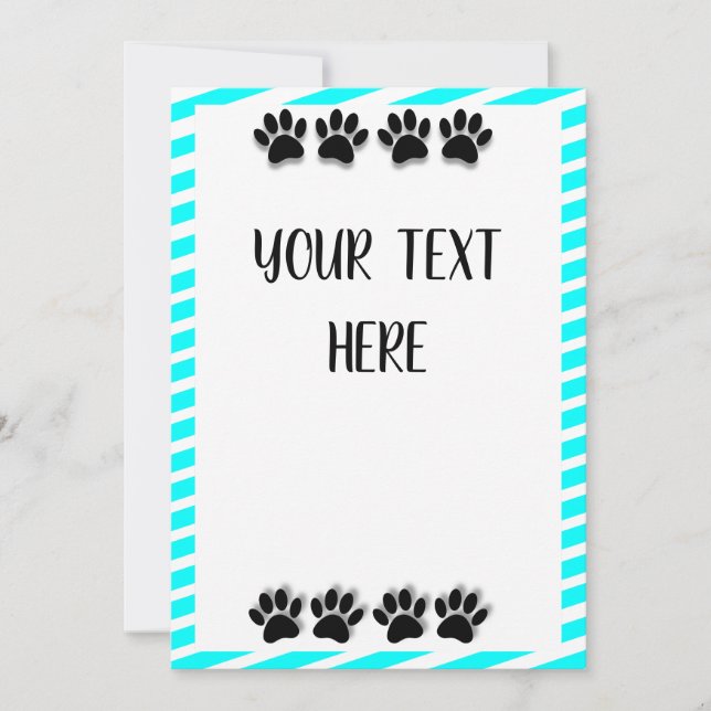 Carte Empreintes de pattes de chiot avec texte modifiabl (Devant)