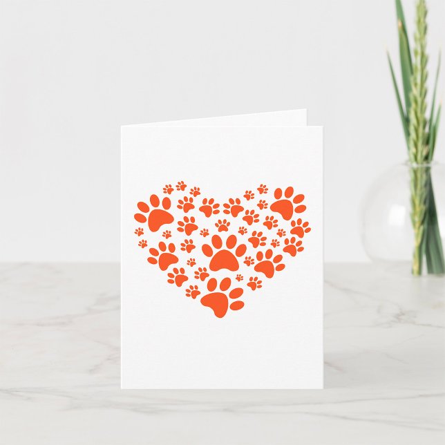 Carte Empreintes de pattes en forme de coeur (Créateur téléchargé)