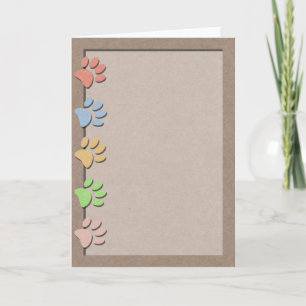 Carte Empreintes de pattes Texture de papier kraft faux 