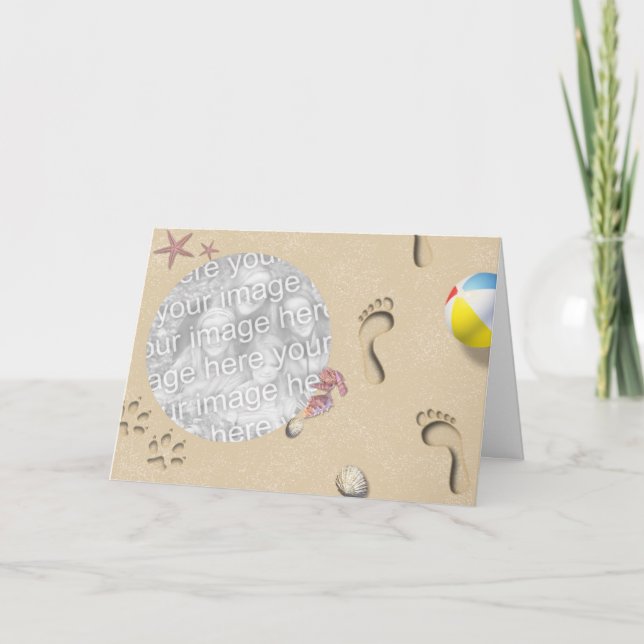 Carte Empreintes sur la plage (Devant)