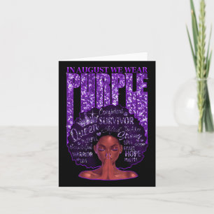 Carte En août, nous portons du violet Femme noire afro O