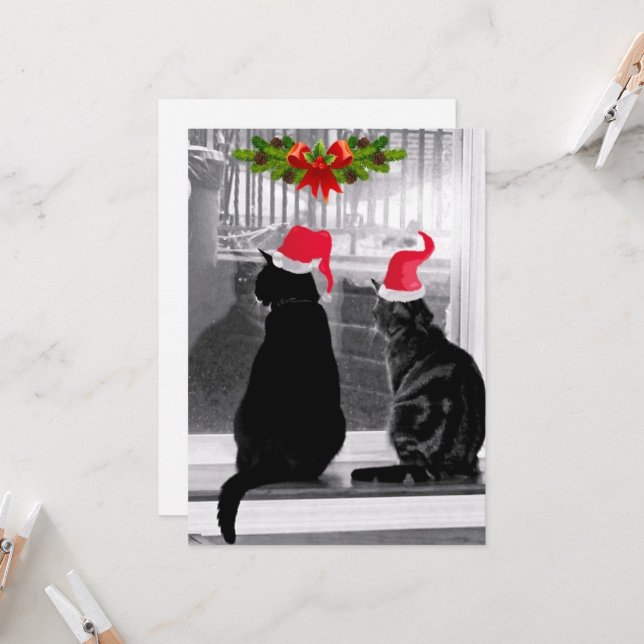 Carte En Attendant le Père Noël (Devant/Arrière en situation)