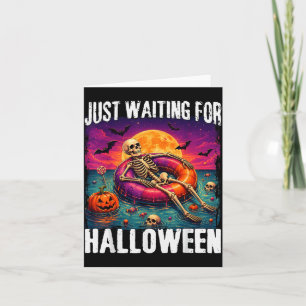 Carte En attendant l'été d'Halloween squelette hommes fe
