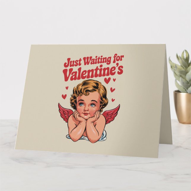 Carte En attendant simplement la Saint-Valentin Bébé Cup (Petite plante)
