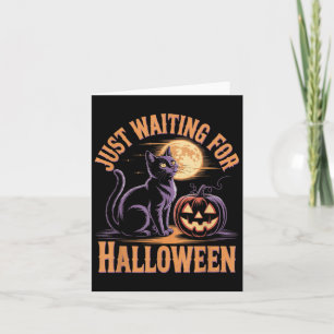 Carte En attente d'Halloween Chat noir Halloween Quo