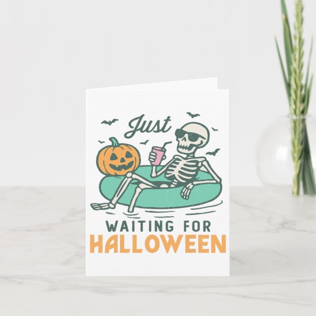 Carte En Attente D'Halloween Funny Skeleton Éffrayant S (Devant)