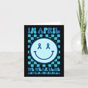 Carte En Avril, Nous Portons Blue Retro Super Autism Awa