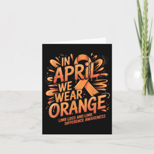 Carte En avril, nous portons Orange Perte de membre Diff