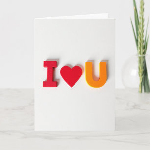 Carte en bois romantique Je t'aime