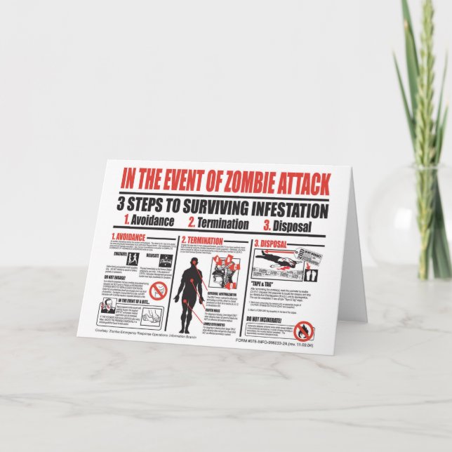 Carte En cas d'attaque par Zombie CARD NOTE (Devant)