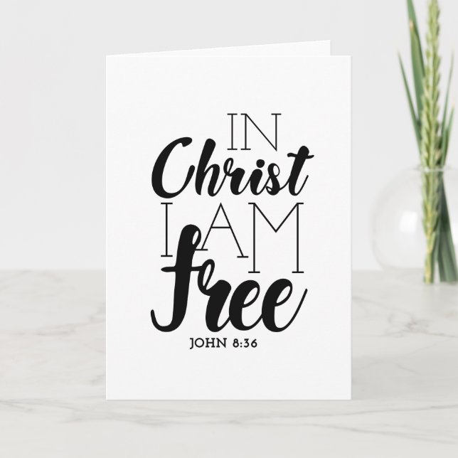 Carte En Christ je suis libre Ecriture promet liberté (Devant)