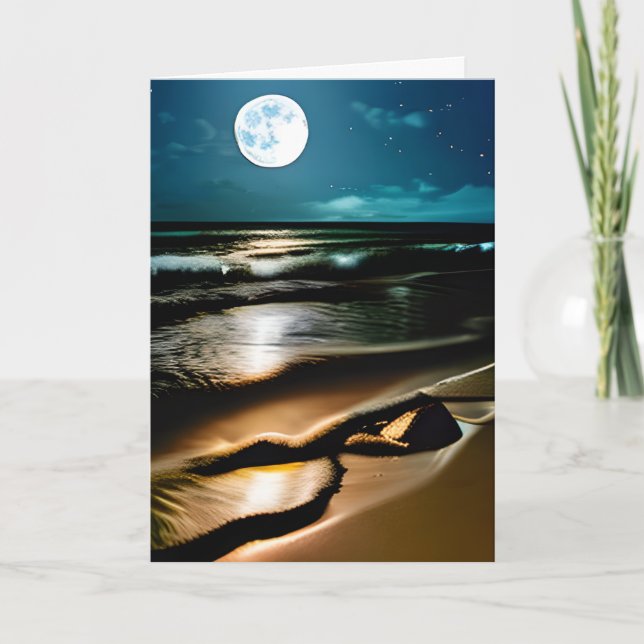 Carte En commençant par la Lune et en pensant à vous (Devant)