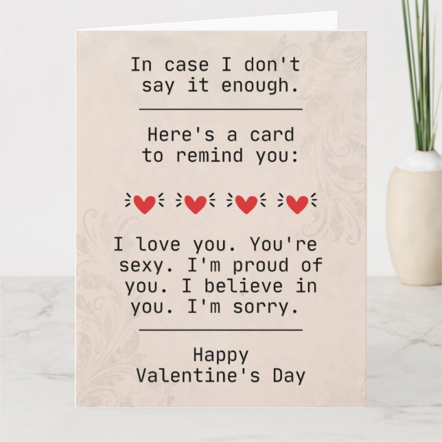 Carte "En Coque, je ne dis pas assez" Saint Valentin (Devant)