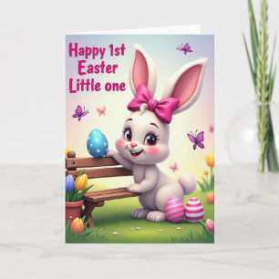 Carte en faux or Fuchsia Rabbit Springtime